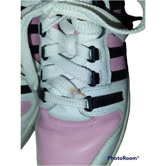 K-Swiss White With Pink and Black Stripes Sneakers Size Women's 8 - Picture 5 of 10